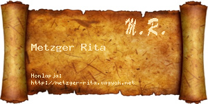 Metzger Rita névjegykártya
