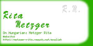 rita metzger business card